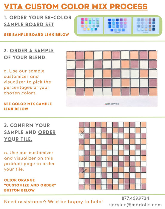 Vita Porcelain Mosaic Tile | Custom Color Mix