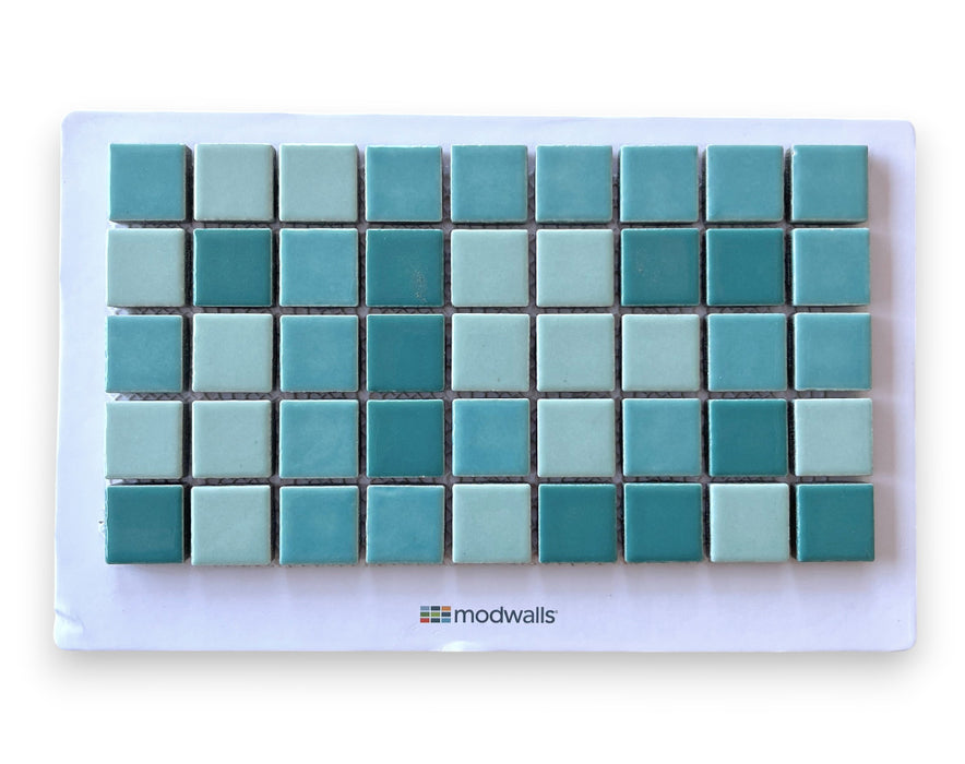 Vita Mosaic Porcelain Tile | Teal Tone Blend