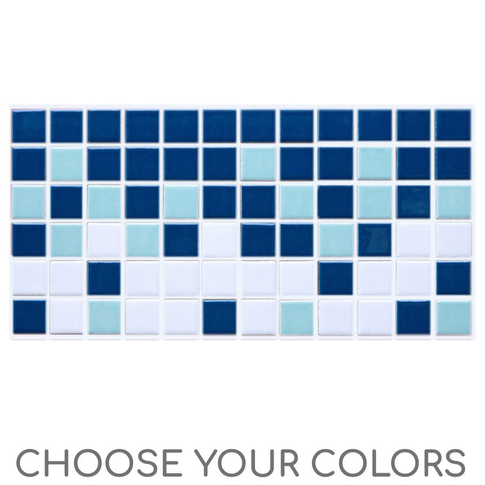 Sample of Vita Porcelain Mosaic Tile | Custom Pool Waterline Pattern Headwaters