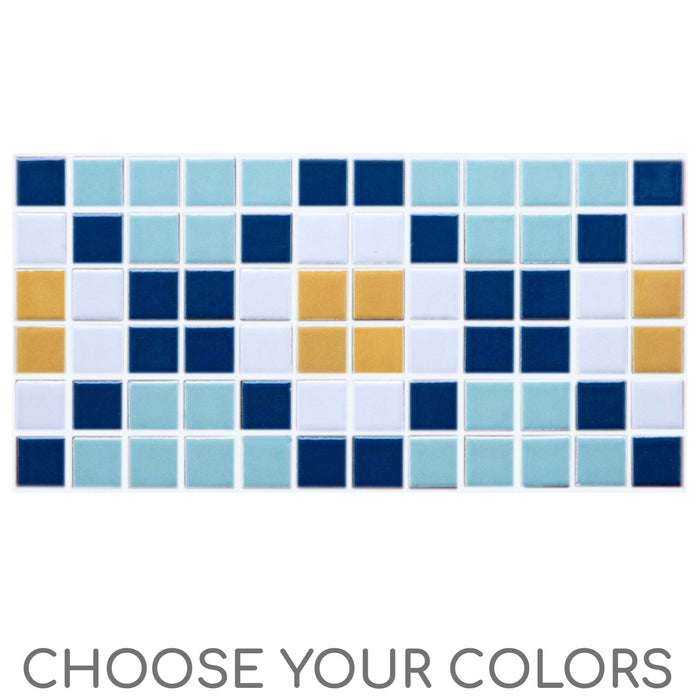 Sample of Vita Porcelain Mosaic Tile | Custom Pool Waterline Pattern Mirage