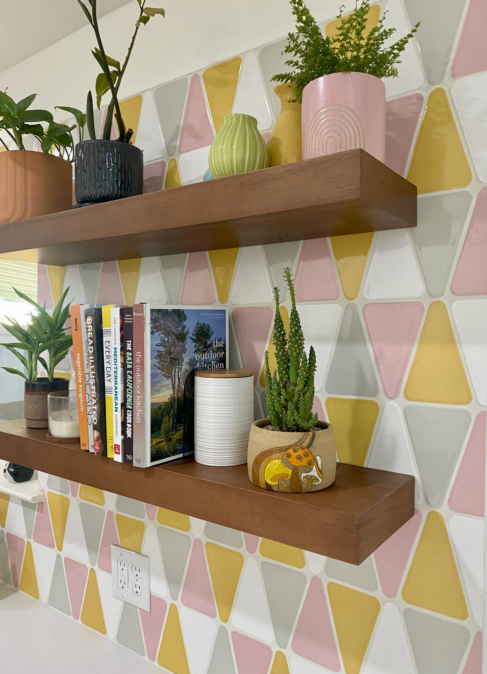 Modwalls Kiln Handmade Wedge Ceramic Tile | Colorful midcentury and modern tile for backsplashes, kitchens, bathrooms, showers & feature areas. 