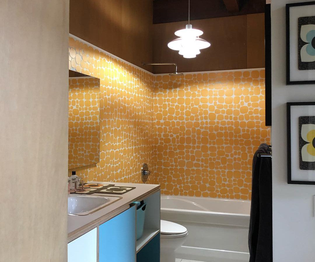 Modwalls Rex Rox Handmade Ceramic Tile | Solar Yellow | Midcentury tile designed by artist Rex Ray exclusively for Modwalls. Can be used for backsplashes, kitchens, bathrooms, showers & feature areas. 