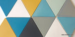 Modwalls Basis Triangle 8" Ceramic Floor Tile | 32 Colors | Modern tile for backsplashes, kitchens, bathrooms, showers, pools
