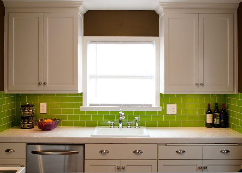 Modwalls Lush Glass Subway Tile | Lemongrass 3x6 | Modern tile for backsplashes, kitchens, bathrooms, showers
