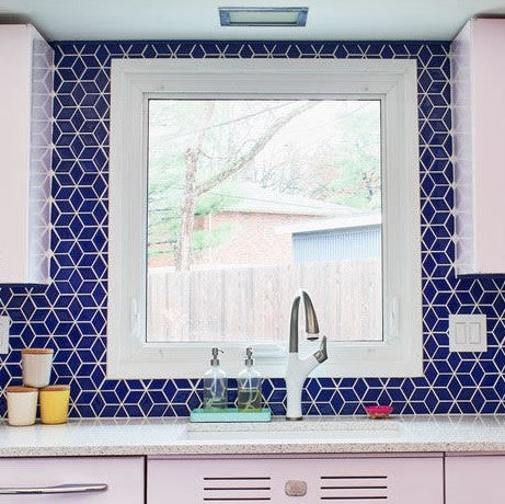 Modwalls Clayhaus Handmade Ceramic Mosaic Tile | Diamond Mosaic| Colorful Modern tile for backsplashes, kitchens, bathrooms, showers & feature areas. 