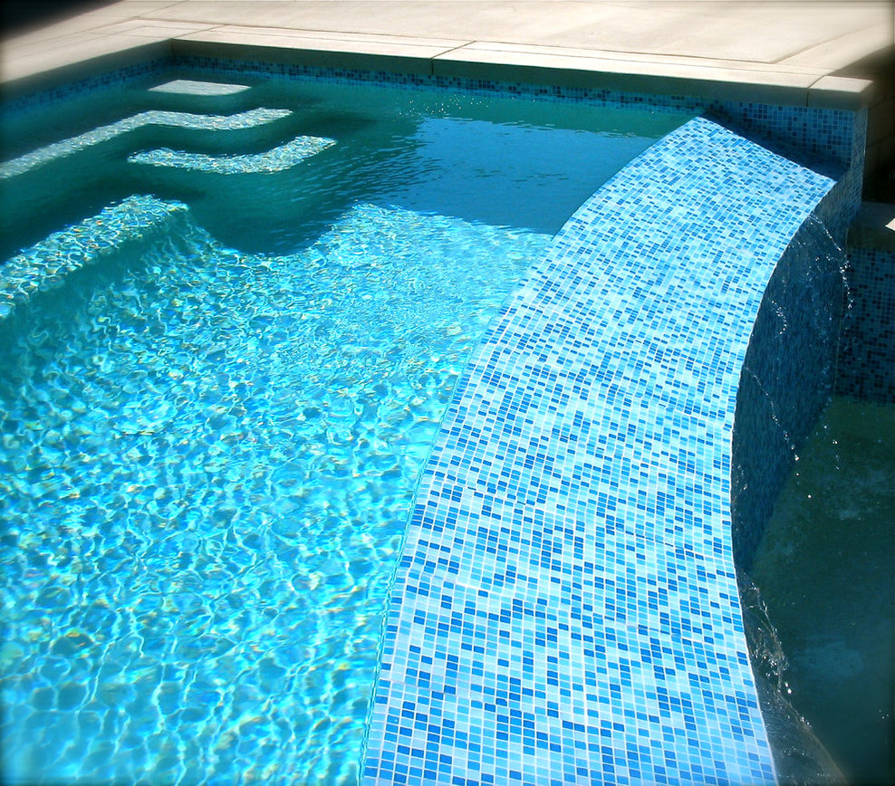 Brio Cool Pool Blend Glass Mosaic Tile | Modwalls Modern Tile | Blue