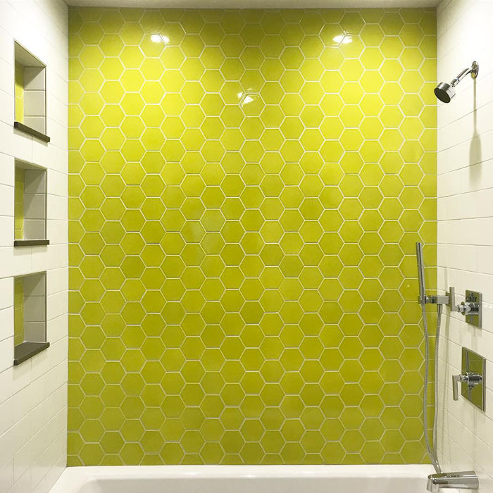 Modwalls Kiln Ceramic 4" Hexagon Tile | 105 Colors | Modern tile for backsplashes, kitchens, bathrooms and showers