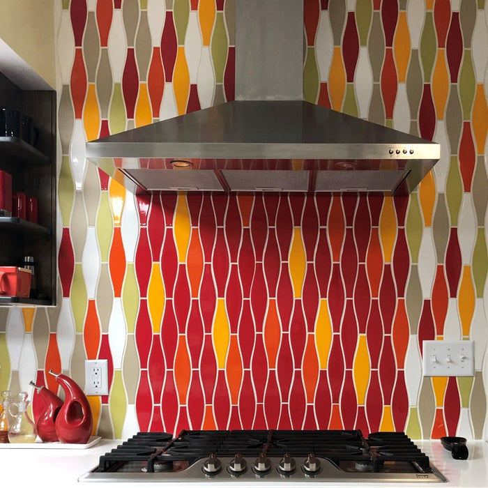Modwalls Kiln Handmade Ceramic Tile | Minnow | Colorful Modern tile for backsplashes, kitchens, bathrooms, showers & feature areas. 