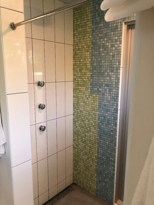 Modwalls Mediterranean Porcelain Mosaic Tile | Provence | Colorful Modern & Midcentury tile for bathrooms, kitchens, backsplashes, showers, floors, pools & outdoors. 