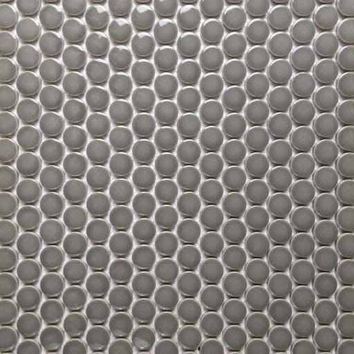 Modwalls ModDotz Porcelain Penny Round Tile | Warm Gray | Modern tile for backsplashes, kitchens, bathrooms, showers, pools, outdoor and floors