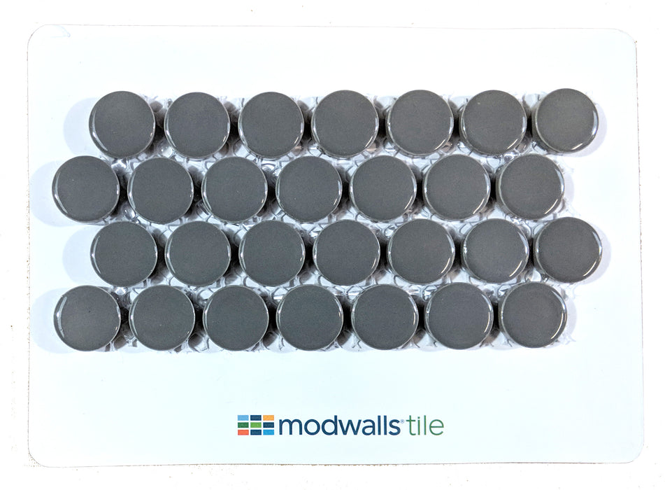 Sample of ModDotz Porcelain Penny Round Tile | Warm Gray