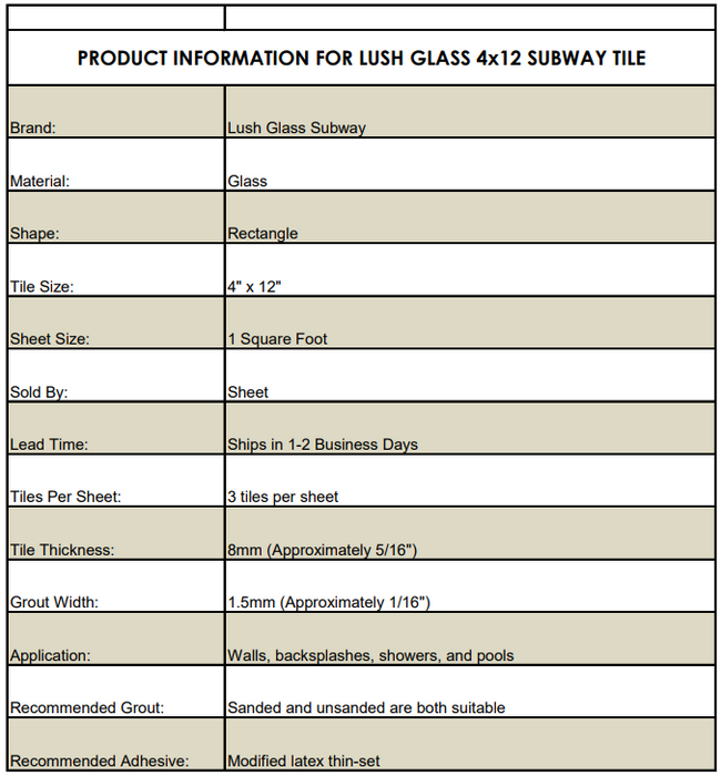 Lush Glass Subway Tile | Vapor 4x12