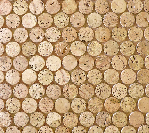 Modwalls CorkDotz Cork Penny Round Tile | Round Tile | Brown | Modern tile for backsplashes, kitchens, bathrooms, showers, pools, outdoor and floors 