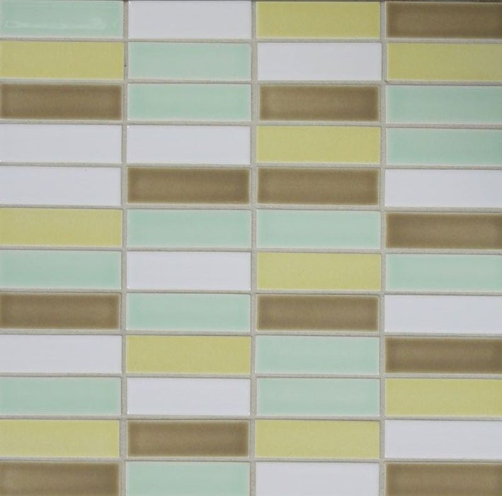 Modwalls Sample Clayhaus Ceramic Mosaic Stacked 1x3 Tile 